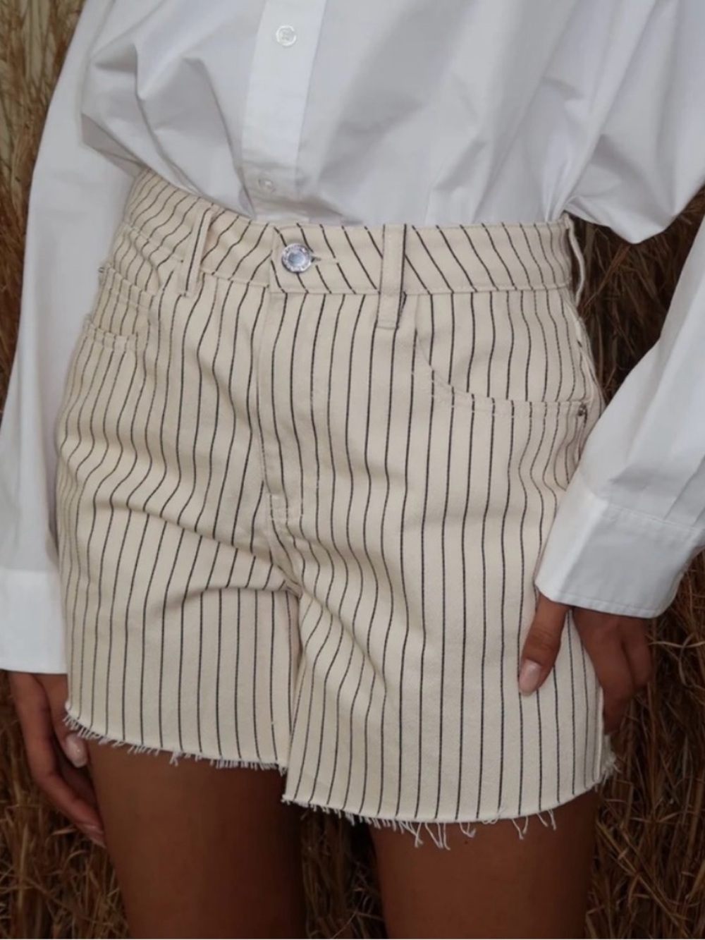 NWT. We Wore What Striped Denim Shorts